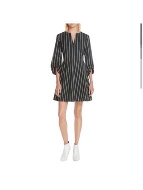 Tibi Ruched Sleeve Stripe Dress Size 4